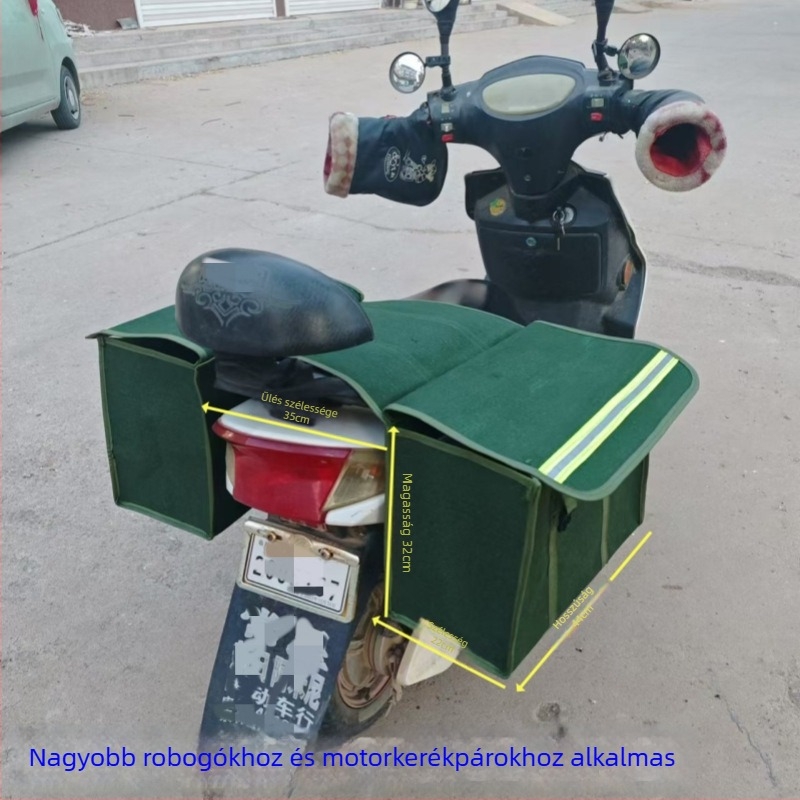 Xin Miao Vászon pannier elektromos kerékpárhoz – hátsó táska, tároló, Knight védőfelszerelés stílus
