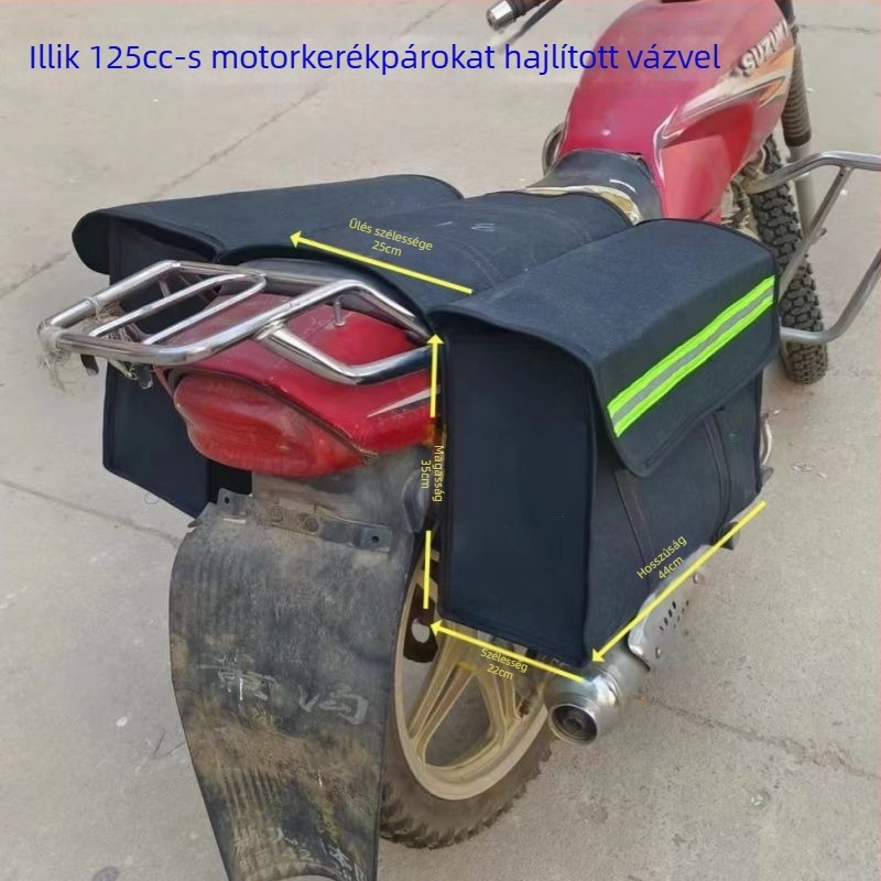 Xin Miao Vászon pannier elektromos kerékpárhoz – hátsó táska, tároló, Knight védőfelszerelés stílus