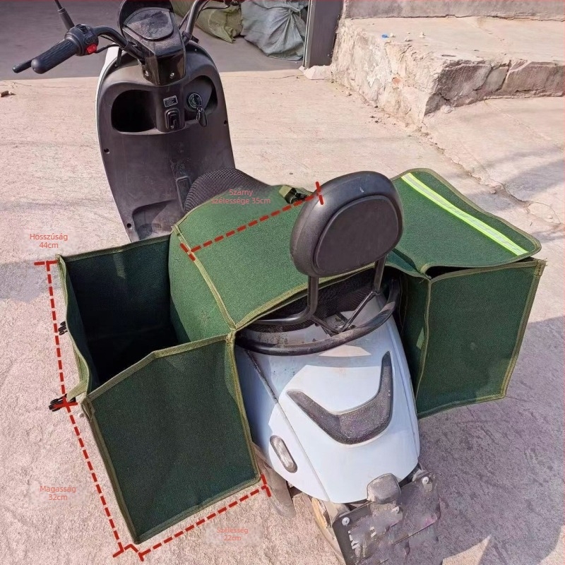 Xin Miao Vászon pannier elektromos kerékpárhoz – hátsó táska, tároló, Knight védőfelszerelés stílus
