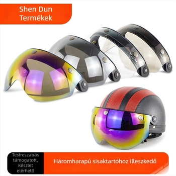 Motorkerékpár sisak lencse – retro fél sisakhoz, W lencse, Knight goggles stílus, PC anyag, Cyclegear