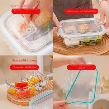 Yilan műanyag ebédes doboz zárható fedővel, frissesség megőrzése, modern egyszerű stílus
