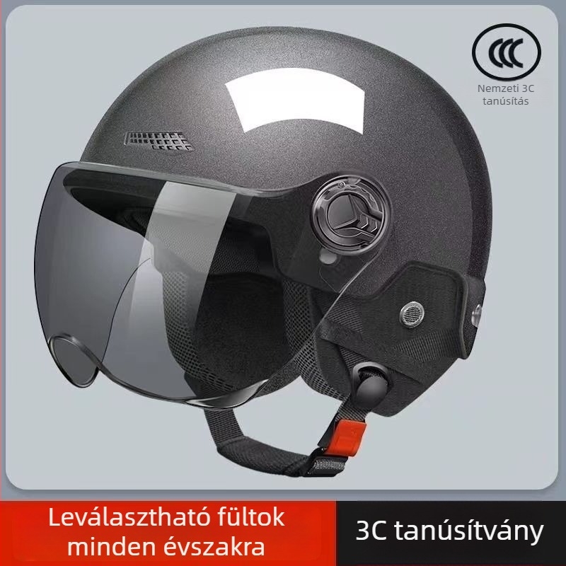 Új nemzeti szabvány szerinti 3C-s tanúsítványú elektromos kerékpár sisak, uniszex, férfiak és nők számára, nyári fél sisak motorokhoz, univerzális minden évszakra