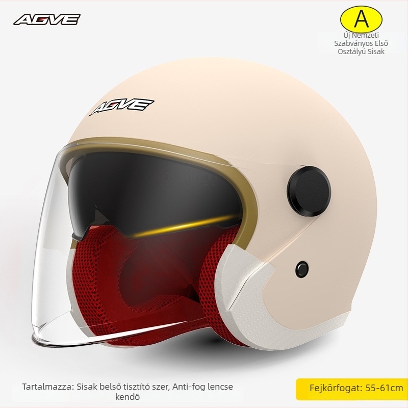 ABS 3/4 sisak motorkerékpárhoz – téli szélvédett és esőálló, anti-fog, uniszex felnőtteknek, 3C tanúsítvány