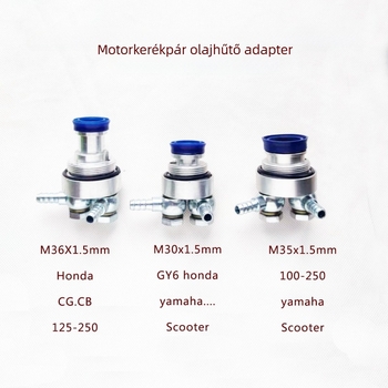 Motorkerékpár olajhűtő adapter Gy6 motorokhoz, keresztezett rögzítés CG CB125 150 200 250