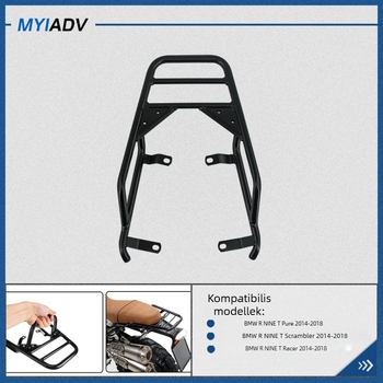 MYiAdv Motorkerékpár Hátsó Poggyászrack BMW R NineT – Hátsó Rack, Poggyász, Testreszabható, Magas Minőségű Fém