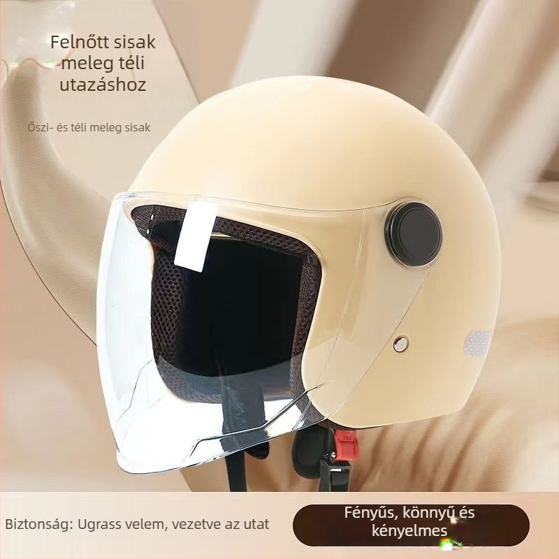 Téli bukósisak elektromos járművekhez – ABS, fél sisak, felnőtteknek, GB811-2022B tanúsított