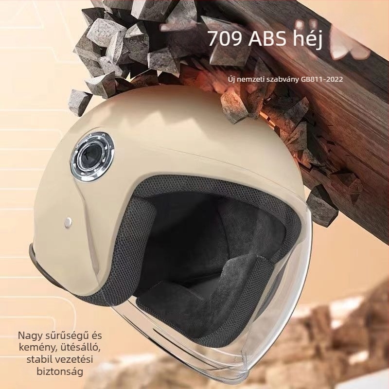 Téli bukósisak elektromos járművekhez – ABS, fél sisak, felnőtteknek, GB811-2022B tanúsított