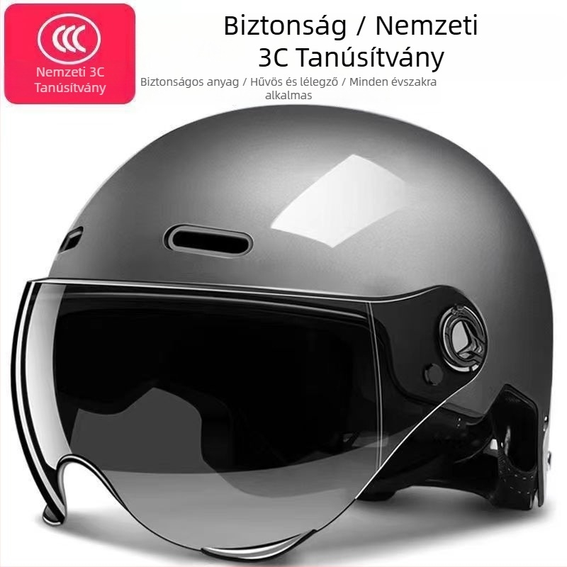 3C-sített elektromos motorkerékpár sisak nőknek és férfiaknak, nyár, egész éves fél sisak, Nemzeti szabvány