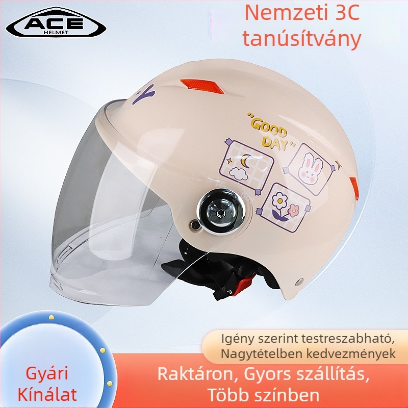 Elektromos motorkerékpárhoz fél sisak – ABS, 3C tanúsítvány, nyári stílus, mindennapi közlekedéshez