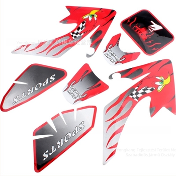 Honda CRF50 XR50-110cc terepmotorhoz teljes decálkészlet – csíkos grafika