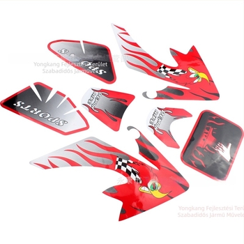 Honda CRF50 XR50-110cc terepmotorhoz teljes decálkészlet – csíkos grafika