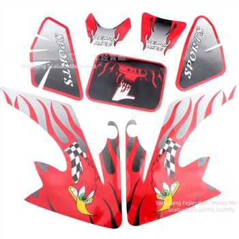 Honda CRF50 XR50-110cc terepmotorhoz teljes decálkészlet – csíkos grafika