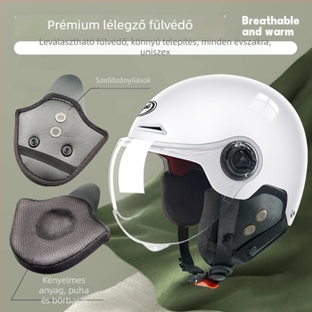 3C-tanúsítvánnyal rendelkező elektromos motor sisak, fél sisak, minden évszakra, ABS héj, PC lencse, EPS sűrített buffer, Emperor Wolf