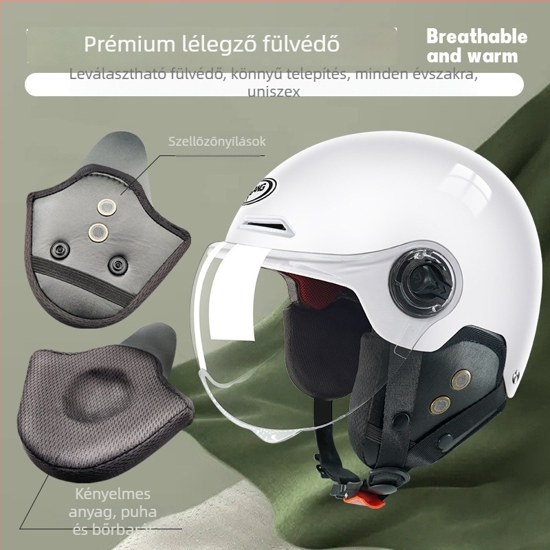 3C-tanúsítvánnyal rendelkező elektromos motor sisak, fél sisak, minden évszakra, ABS héj, PC lencse, EPS sűrített buffer, Emperor Wolf