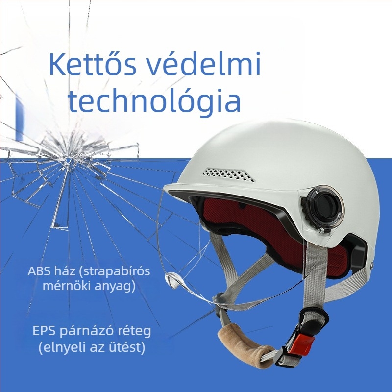 Elektromos motorkerékpár sisak, ABS, 3C tanúsítvány, fél sisak, felnőtteknek, minden évszak, ingázáshoz