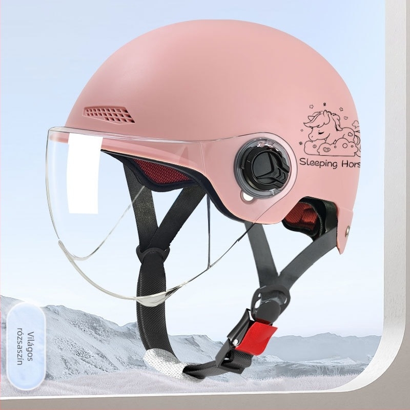 Elektromos motorkerékpár sisak, ABS, 3C tanúsítvány, fél sisak, felnőtteknek, minden évszak, ingázáshoz