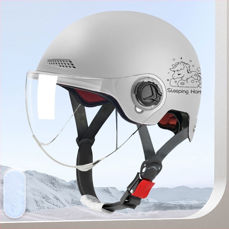 Elektromos motorkerékpár sisak, ABS, 3C tanúsítvány, fél sisak, felnőtteknek, minden évszak, ingázáshoz