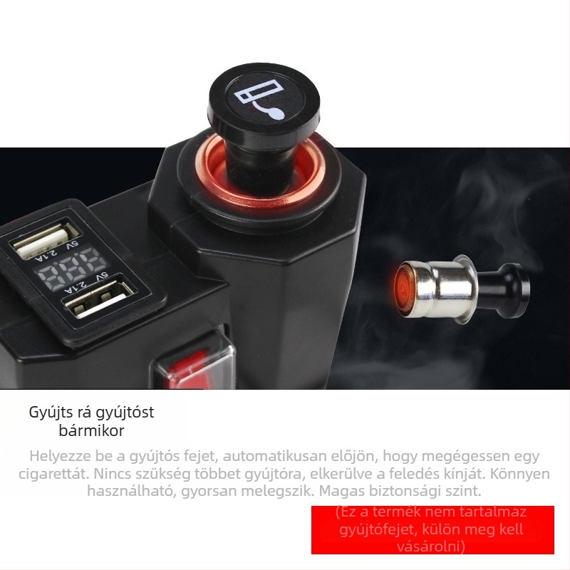 12V/24V motorkerékpár USB töltő és gyújtó, vízálló, multifunkcionális kiegészítő elektromos járművekhez