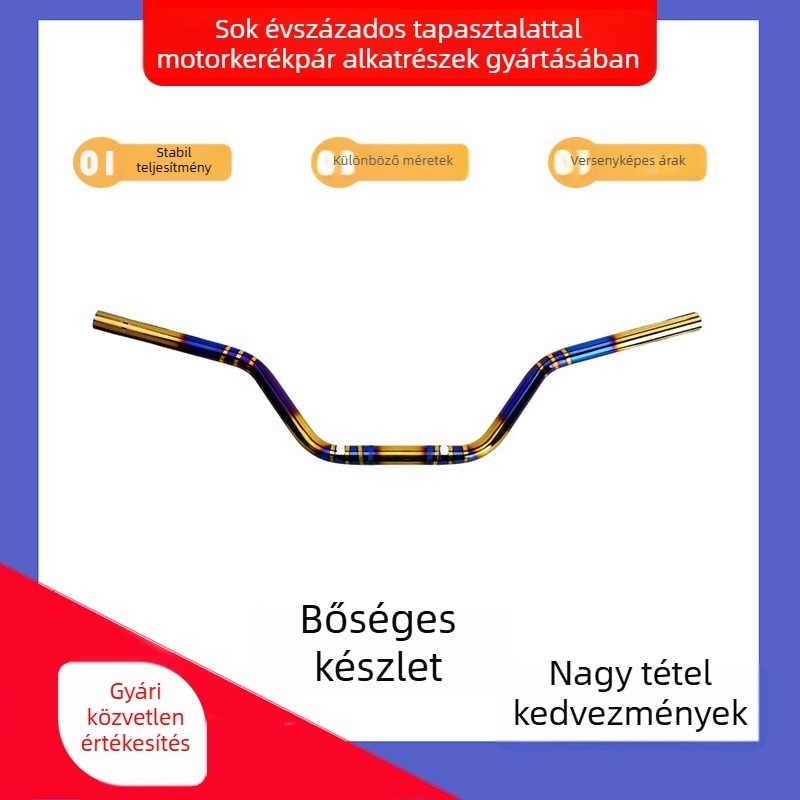 Motorkerékpár kormány - retro Dragon Head, Tianjun stílus, szénacél égő titán felülettel