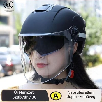 GB811-2022b tanúsítvánnyal rendelkező nyári sisak elektromos járművekhez, dupla vizorral, uniszex, motorkerékpár, minden évszak