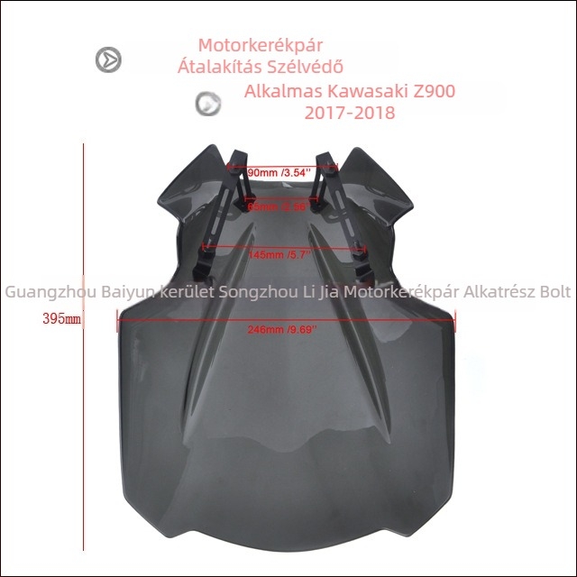 Módosított deflektor szélvédő motorkerékpárhoz (6103) Kawasaki Z900 2017-2018