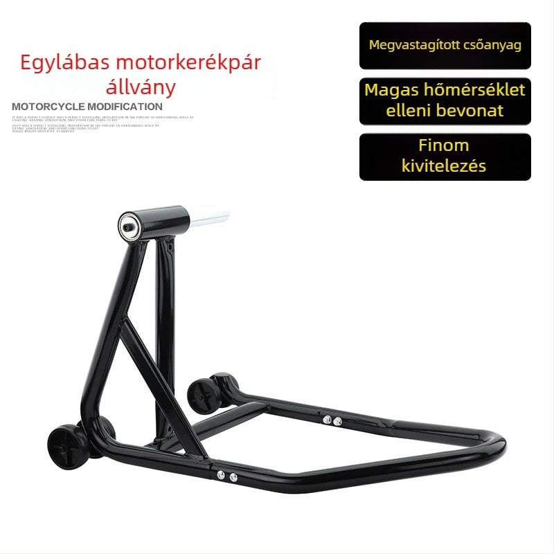 Motorkerékpár vázas emelőállvány egyrészes mechanizmussal, hátsó kerék felemelés, karbantartó eszköz