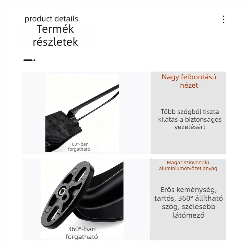 Motorkerékpár visszapillantó tüköreinek szélvédő szárnyai – spoiler módosító kiegészítő, kompatibilis Honda, Yamaha, Kawasaki