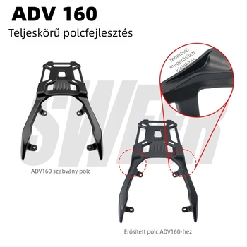 Alumínium ötvözetű hátsó poggyásztartó motorkerékpárhoz, kompatibilis Honda ADV160 (2023-2026), poggyász és hátsó doboz szállítására