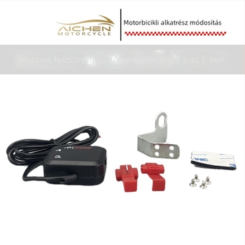 Motorkerékpár hőmérő-voltmetró USB, 12-24V, 3A töltő, Modell JTT-001