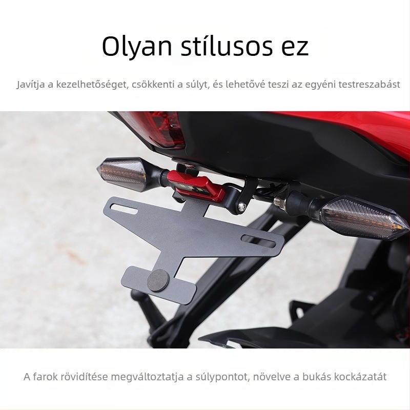 Qianjiang QJ motorkerékpárokhoz készített rendszámkeret, összecsukható tartó, kompatibil Race 400 módosításokkal és Race 600 rövid farú modellhez