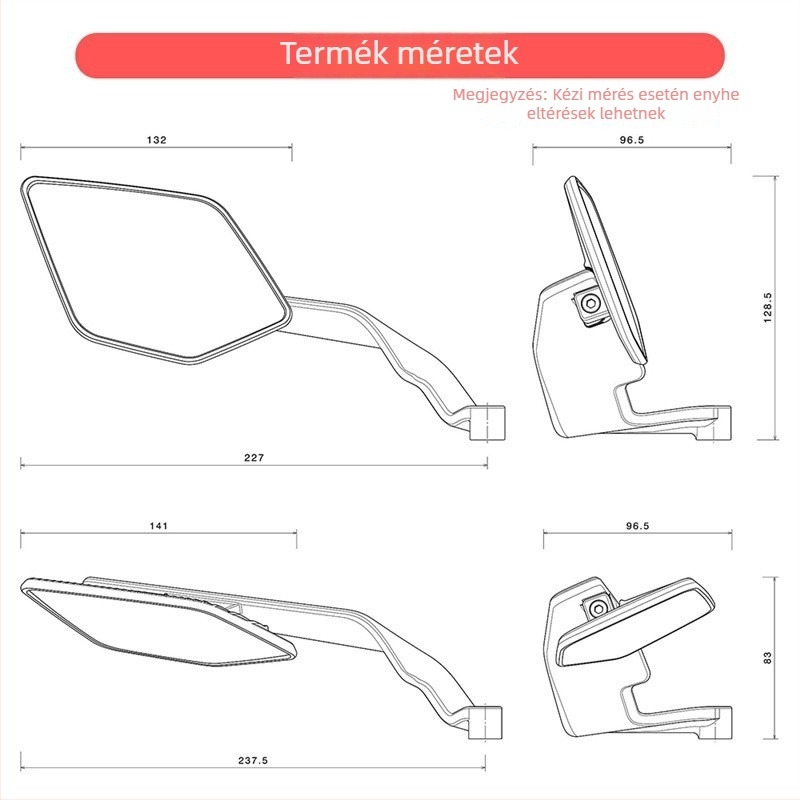 Gördíthető hátsó tükrök kiegészítő No.9 Mavericks GSX250R motorkerékpárhoz, alumíniumötvözet