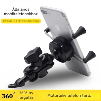 Telefon-tartó motorkerékpárhoz és elektromos kerékpárhoz — alumínium ötvözet alap, modell CS-416C1, márka Wupp, navigációhoz