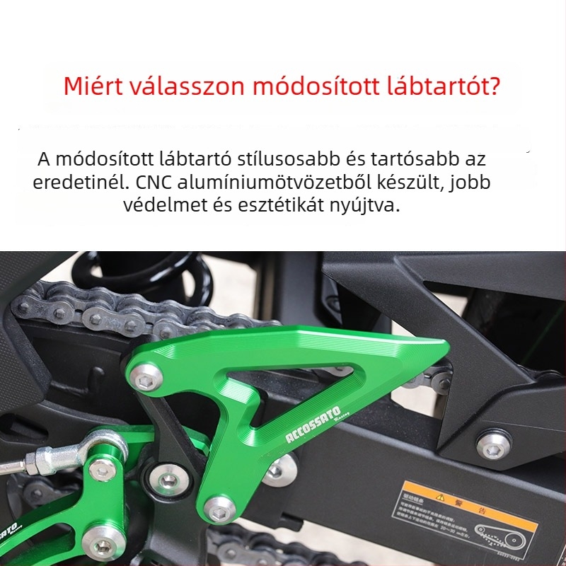 Elülső lábvédő Kawasaki Ninja 500-höz — díszítő oldalsó panel, égési sérülés elleni védelem
