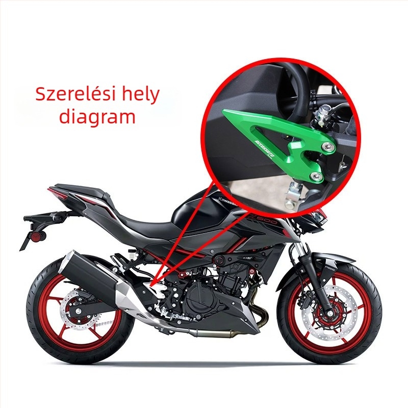 Elülső lábvédő Kawasaki Ninja 500-höz — díszítő oldalsó panel, égési sérülés elleni védelem
