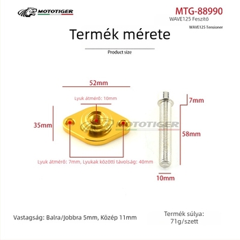 Mototiger Wave125 CNC-modifikált láncfeszítő motorkerékpárhoz MTG-88990
