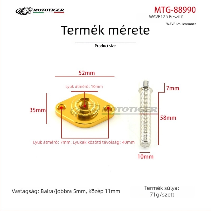 Mototiger Wave125 CNC-modifikált láncfeszítő motorkerékpárhoz MTG-88990