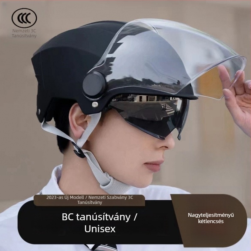 Kétlencsés elektromos jármű sisak, lélegző, uniszex, nyári napvédelem, egész éves biztonság