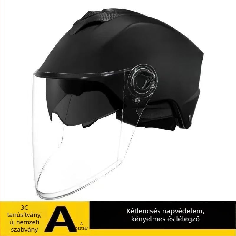 Kétlencsés elektromos jármű sisak, lélegző, uniszex, nyári napvédelem, egész éves biztonság