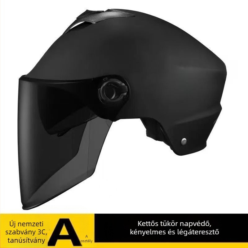 Kétlencsés elektromos jármű sisak, lélegző, uniszex, nyári napvédelem, egész éves biztonság