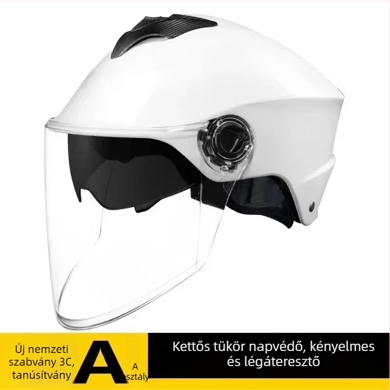 Kétlencsés elektromos jármű sisak, lélegző, uniszex, nyári napvédelem, egész éves biztonság