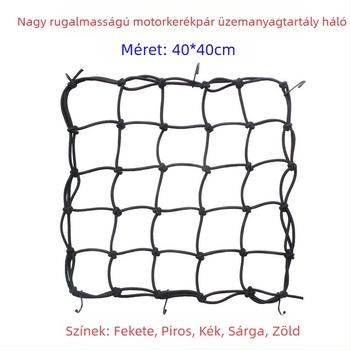 Motorkerékpár sisakháló, üzemanyag-tank háló, hátsó csomagtartó háló, 40×40 cm