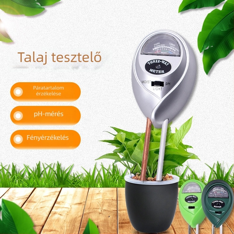 Hazai talajteszter: pH, nedvesség és fény mérése; modell TRCSYL, EVERTE