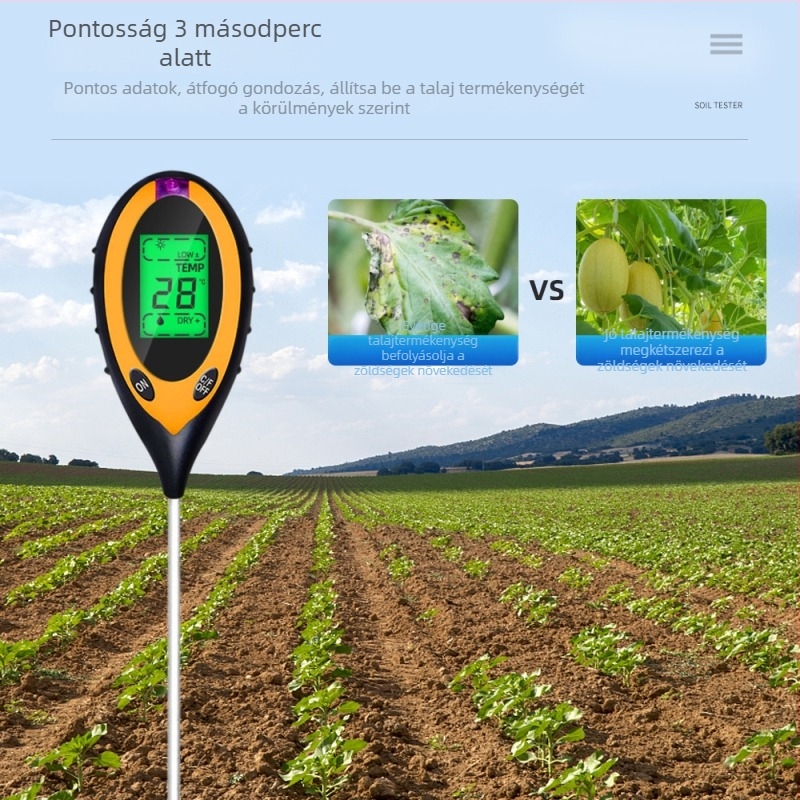 Sph004 Négyfunkciós talajdetektor: pH, nedvesség, fény és hőmérséklet