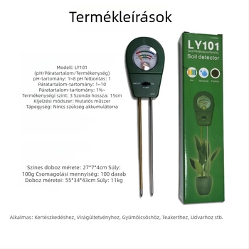 Talajtester nedvesség, pH és tápanyag mérő (Model 1010)