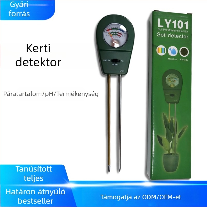 Talajtester nedvesség, pH és tápanyag mérő (Model 1010)