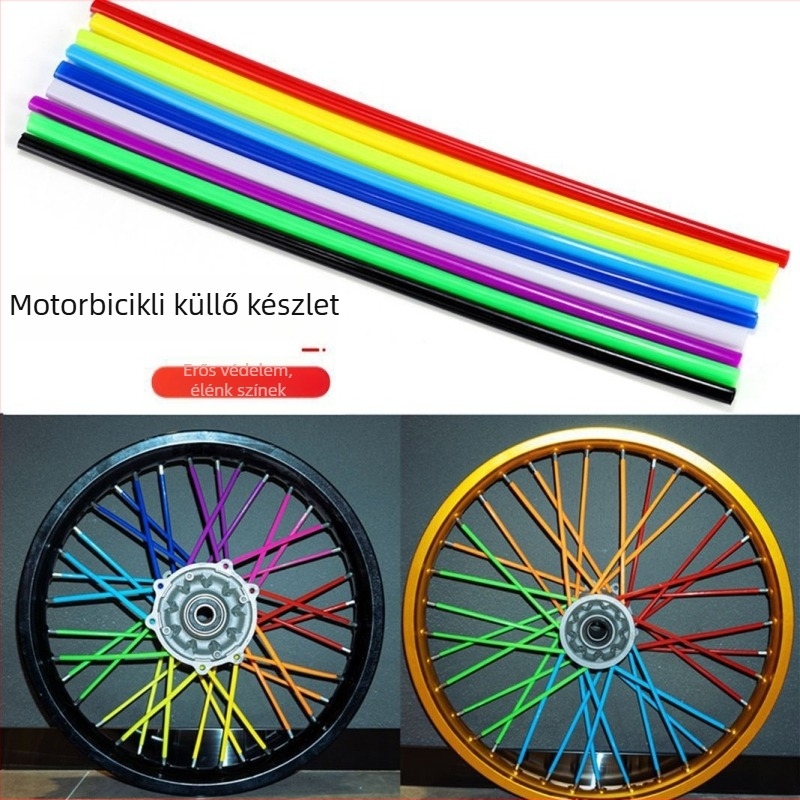 Színes küllőhüvelyek off-road motorokhoz, 72 darabos készlet, 24 cm hosszú
