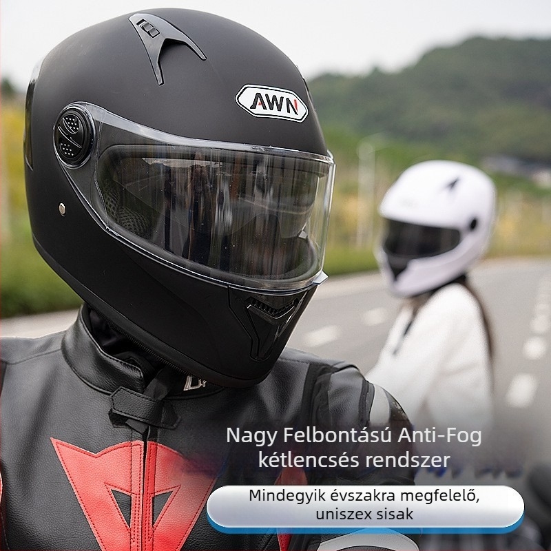 AWN teljes arcú motorkerékpár sisak, uniszex, téli meleg, egész éves viseletre, anyag: új PP, 3C tanúsítvány, testreszabás elérhető
