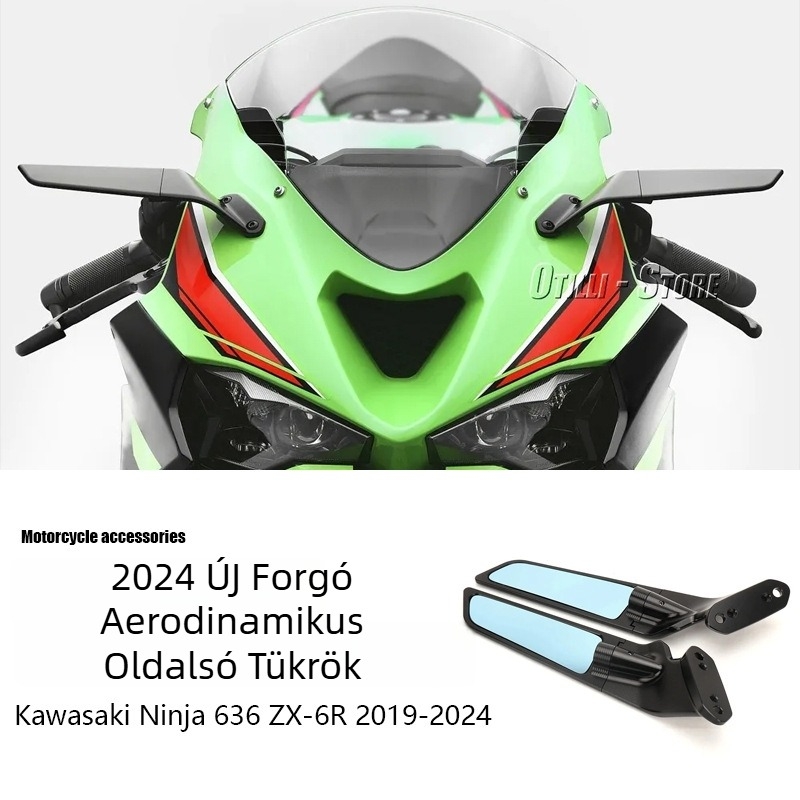 Motorkerékpár visszapillantó tükör rögzített szélvédő-szárnnyal Kawasaki Ninja ZX-6R 2019-2024