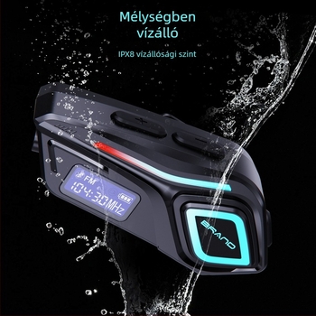 Motorkerékpár sisak Bluetooth fülhallgató interkommal — Bluetooth 5.0, 10 m hatótáv, sztereó hang, 40 órás akkumulátor-élettartam