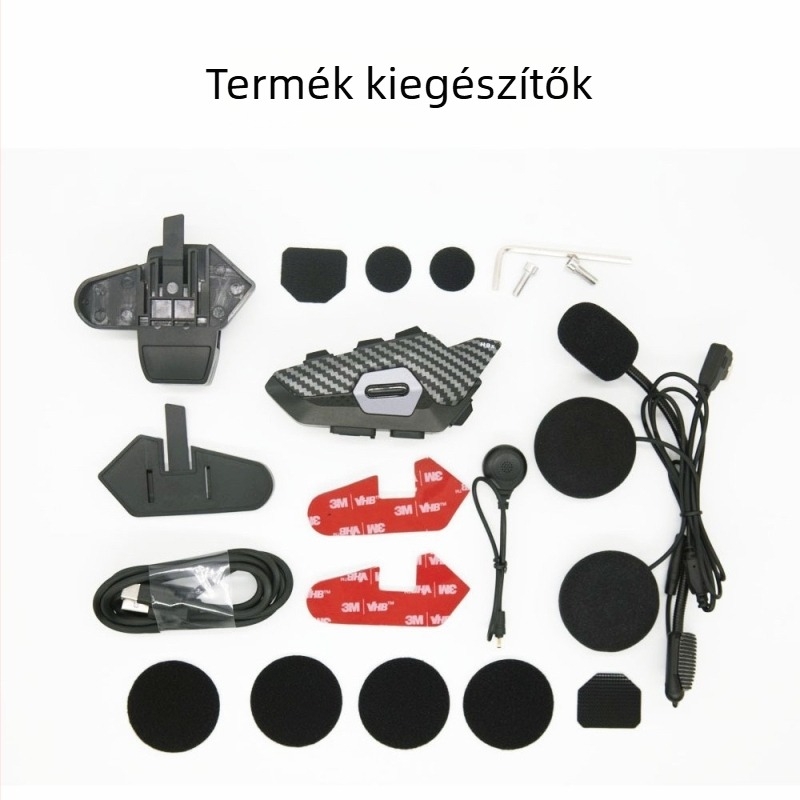 Motorkerékpár sisak Bluetooth interkom – 10 fős csoportos interkom, 2 km hatótáv, Bluetooth 5.1, vízálló és porálló, többmódos váltás